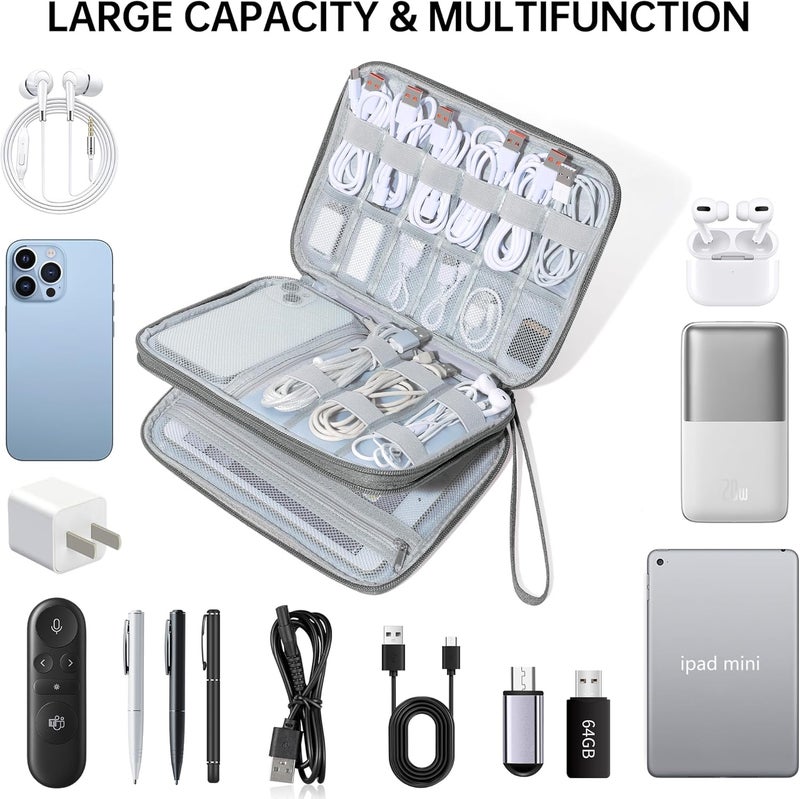 CILLA Electronics Organizer Travel, Travel Cord Organizer Case, Compact Electronics Accessories Bag for Cable, Cord, Charger, Phone - Image 5